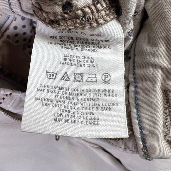 Pilcro and the Letterpress Hyphen Fit Jeans Women's 29* Beige Khaki Embroidered - Picture 16 of 16